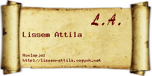 Lissem Attila névjegykártya